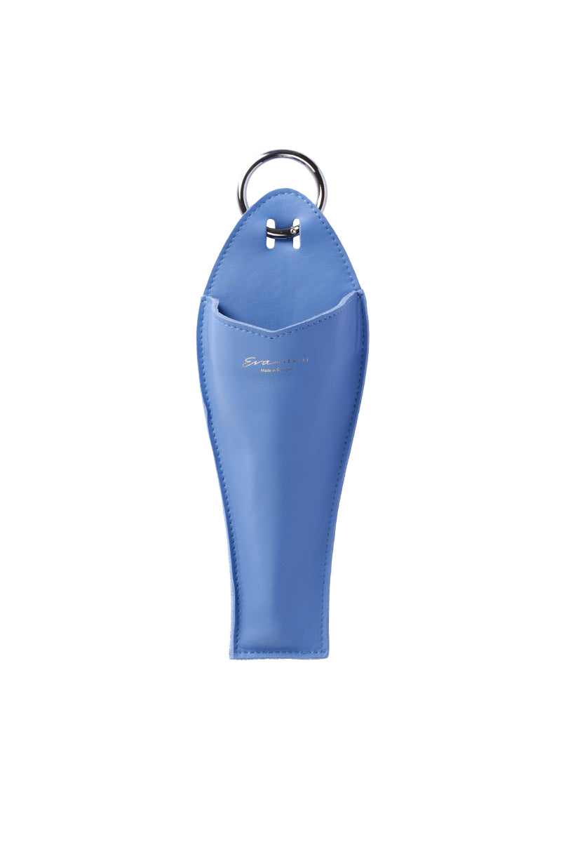 Éventail de luxe en raphia bleu « Mer »