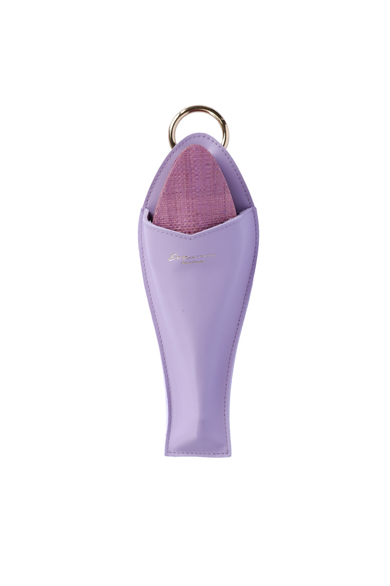 Éventail de luxe en raphia Lilas