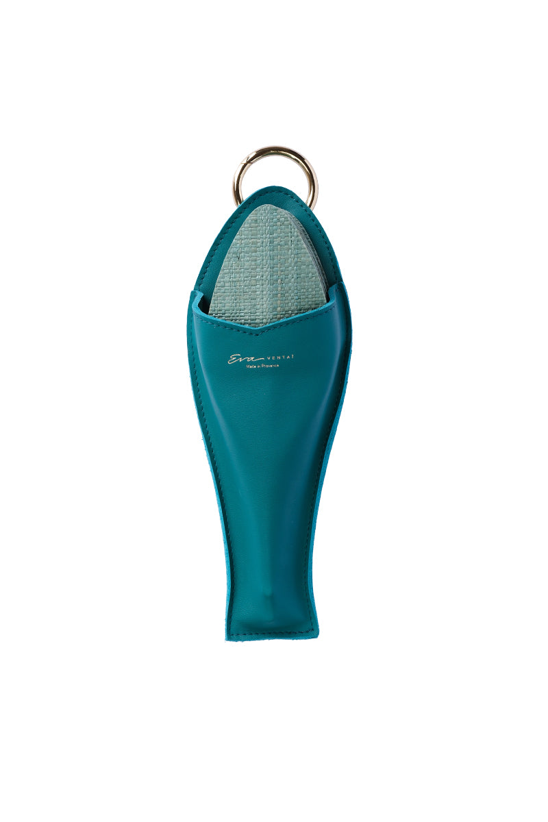 Éventail de luxe en raphia Acqua